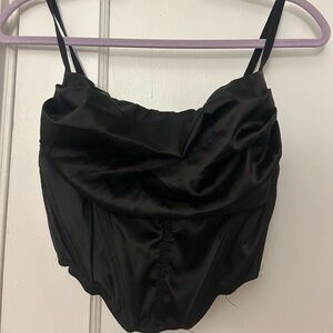Urban Outfitters Black Satin Cami Corset Top